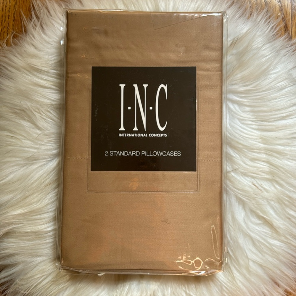 INC International Concepts Bedding, 100% Modal Pair King Pillowcases, Solid Gold